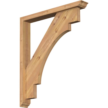 Ekena Millwork Merced Traditional Smooth Bracket w/ Offset Brace, Western Red Cedar, 3 1/2"W x 26"D x 30"H BKT0402X26X30MRC01SWR